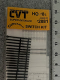 Central Valley Model Works HO Scale Code 83 CVT #8 Left Switch Kit - 2881