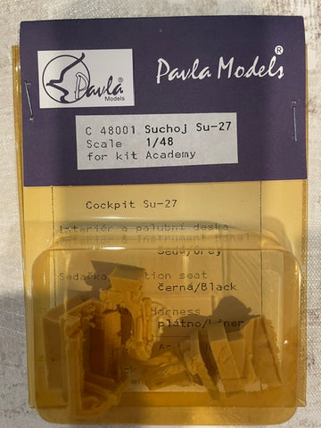 Pavla 1/48 scale Suchoi Su-27 cockpit set for Academy - C48001