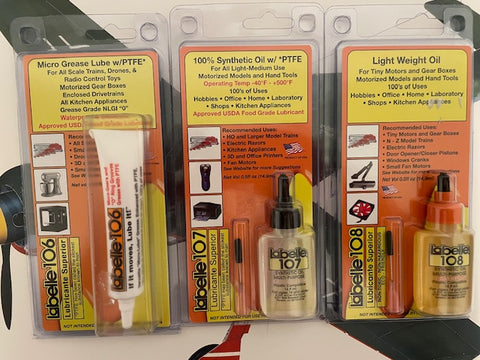 Labelle Lubricants 106, 107 & 108 Synthetic, w/PTFE & Light Weight Oil Bundle
