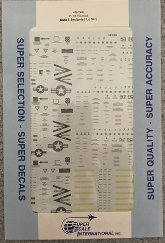 SuperScale 1:48 Decals F-18 Hornet Data 7 Insignia (Lo Viz)- 48-246