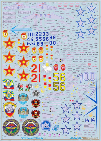 Begemot 1/48 decals for the Mikoyan MiG-31B/BS Foxbound - 48-044