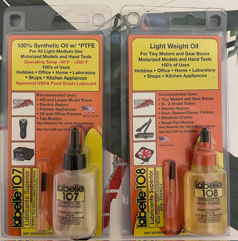 Labelle Lubricants 107 & 108 Synthetic Oil w/PTFE & Light Weight Oil - Set
