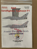 Model Alliance 1/48 scale RAF Eurofighter Typhoon T1 decals - MAS-489003