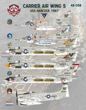 Bullseye 1/48 Decal 48058 Carrier Air Wing 5 USS Hancock '67 A-4C A-4E F-8E A-1H