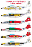Caracal 1/72 decals F-89 Scorpion for Revell 1/72 F-89D/J kits - CD72165