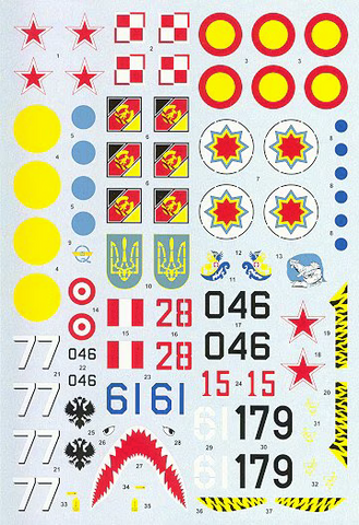 Hi-Decal Line 1/48 decal set for MiG-29 UB Fulcrum B - 48-015