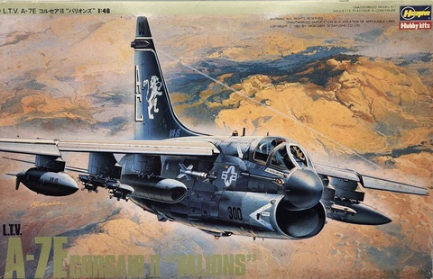 Hasegawa 1/48 scale LTV A-7E Corsair II Valions aircraft kit - 07014