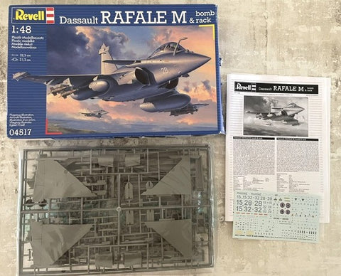 Revell 1/48 scale Dassault Rafale M & bomb rack kit 04517 shelf wear open box