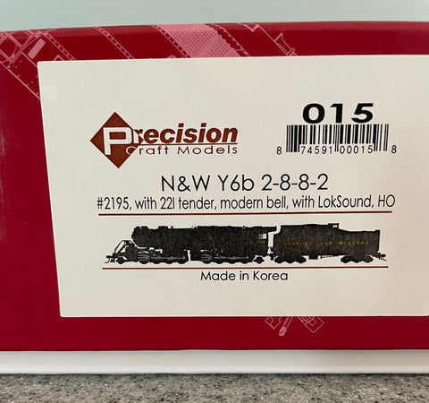 Precision Craft HO N&W Y6b 2-8-8-2 #2195 w/22I tender DCC - Locomotive