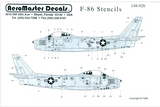Aeromaster 1/48 scale F-86 Stencils decal sheet - 148-026