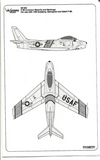 Warbird 1/48 scale F-86 E, F Sabre Common Data, Stencils decals - 48-025