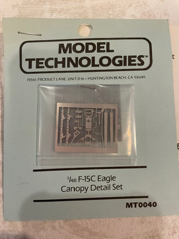 Model Technologies 1/48 F-15C Eagle Canopy Detail Set - MT0040 Photoetch