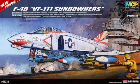 Academy 1/48 Scale F-4B Phantom VF-111 Sundowners aircraft kit - 12232