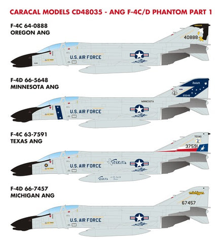 Caracal 1/48 decal Air National Guard F-4C/D Phantom Part 1 - CD48035