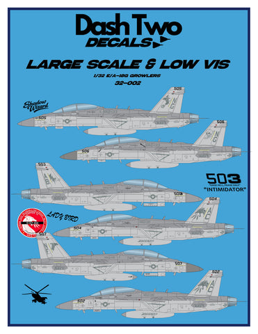 Dash Two 1/32 decals 32-002 Large Scale and Low-Vis E/A-18G Growlers for Trumpeter