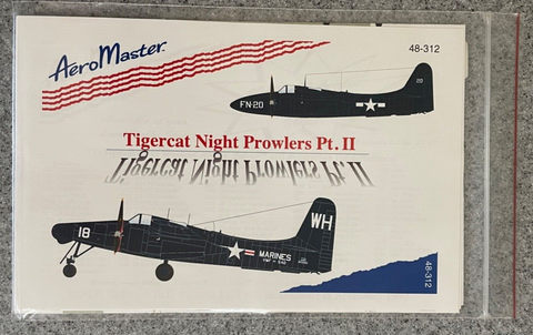 Aeromaster Decals 1:48 #48-312 F7F Tiger Cat Night Prowlers Pt. II AMT Ertl