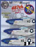 Furball 1/32 decals Meyer's Maulers 487th Fighter Sq. P-51 B/Ds Part I 32-006