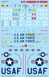 Caracal 1/72 decals B-57 Canberra in Vietnam for Airfix or Testors - CD72119