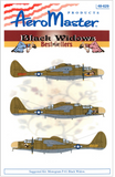 Aeromaster 1/48 scale Best Sellers Black Widows, Part II decals - 48-629