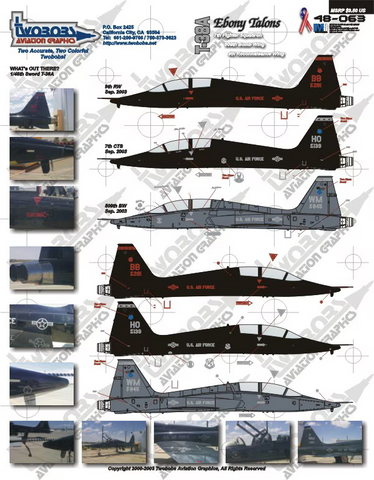 TwoBobs 1/48 scale decals T-38A Ebony Talons - 48-063