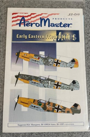 Aeromaster Decals 1/32 Bf-109 Early "F" Aces AM32010 Hasegawa, Revell, etc