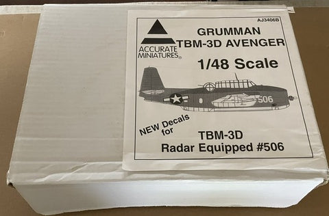 Accurate Miniatures 1/48 scale Grumman TBM-3D Avenger aircraft kit - AJ3406B
