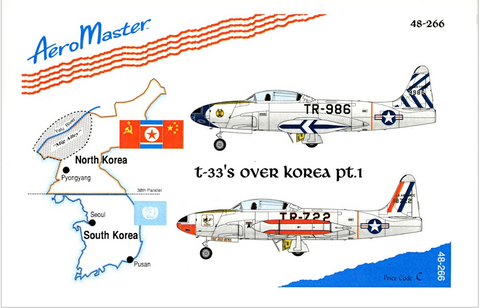 Aeromaster 1/48 decal sheet T-33's Over Korea, Part I - 48-266