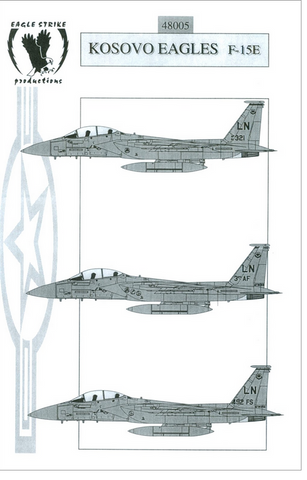Eagle Strike 1:48 scale F-15E kosovo Eagles decal sheet - 48005
