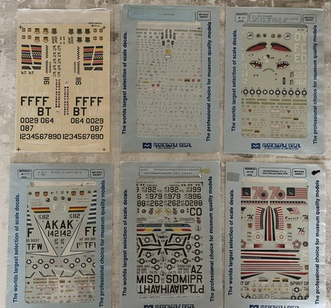 Microscale 1/48 scale 6 decal lot F-4, F-111, F-15, A-7D, etc