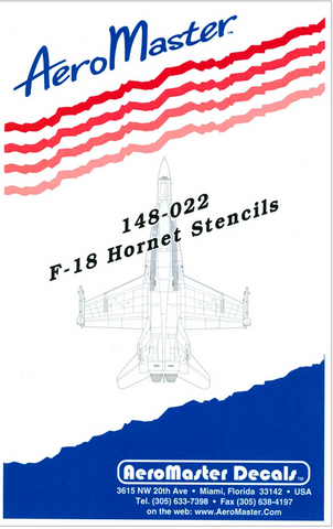 Aeromaster 1/48 scale F-18 Hornet Stencils decal sheet - 148-022