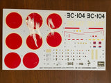 Hasegawa 1/32 scale Mitsubishi J2M2 Raiden (Jack) prototype kit 08227 Bad decals