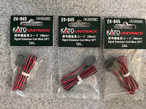 Kato #24-845 N-Gauge Unitrack Signal extension Cord 90cm (35") 3pks 1pc each