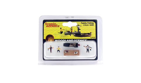 Woodland Scenics N Scale Scenic Accents "Family Fishing'" (5pcs) - A2203