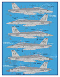Dash Two 1/48 decals 48-002 Line Jet Lethality E/A-18G Growlers for MENG