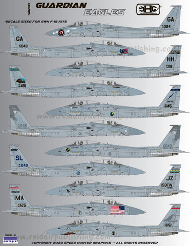 Speed Hunter Graphics 1/48 decals F-15 Guardian Eagles for GHW kits