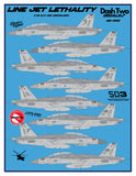 Dash Two 1/48 decals 48-002 Line Jet Lethality E/A-18G Growlers for MENG