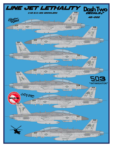Dash Two 1/48 decals 48-002 Line Jet Lethality E/A-18G Growlers for MENG