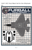 Furball 1/48 Scale F-35C Canopy & Wheel Hub Vinyl Mask Set for Kitty Hawk FMS011