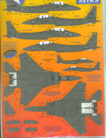 Astra Decals 1/48 scale F-15E Strike Eagle USAFE Lakenheath - ASD4801