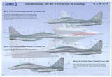 AirDoc 1/48 decals Luftwaffe Fulcrums MiG-29 G/GT in Norm 90J Camo. M48-05