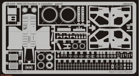 Eduard 1/48 scale PE for MiG-25 Foxbat A exterior by Revell - 48510
