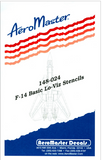 Aeromaster 1/48 scale F-14 Basic Lo-Viz Stencils - decal sheet 148-024