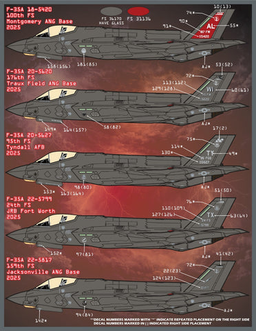 Furball 1/48 decals F-35 Anthology Part VII Decals for the Tamiya - 48-101