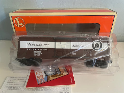LIONEL 6-29296 O Scale PRR Merchandise Service Box Car - new in Box