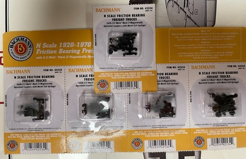 Bachmann #42534 N scale Friction Bearing Freight Trucks