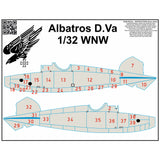 HGW 1/32 Albatros D.V & D.Va - Laser-cut Wood Decal for Wingnut Wings - 532081