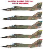 Caracal 1/72 decals F-111F Aardvark for Hasegawa - CD72164