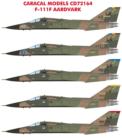 Caracal 1/72 decals F-111F Aardvark for Hasegawa - CD72164