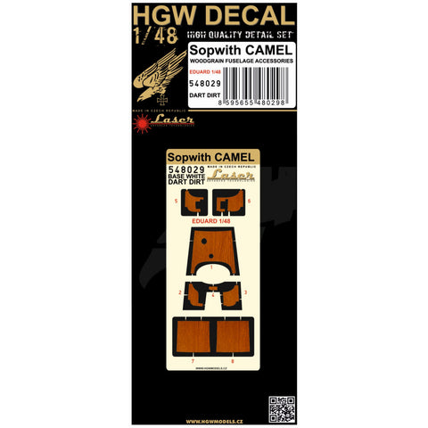 HGW 1/48 Sopwith Camel - Dark Wood Imitation decals - 548029 for Eduard kit