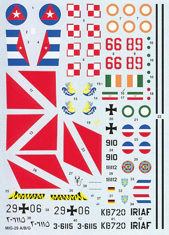 Hi-Decal Line 1/48 decal set for MiG-29 A/B/G Fulcrum A - 48-013